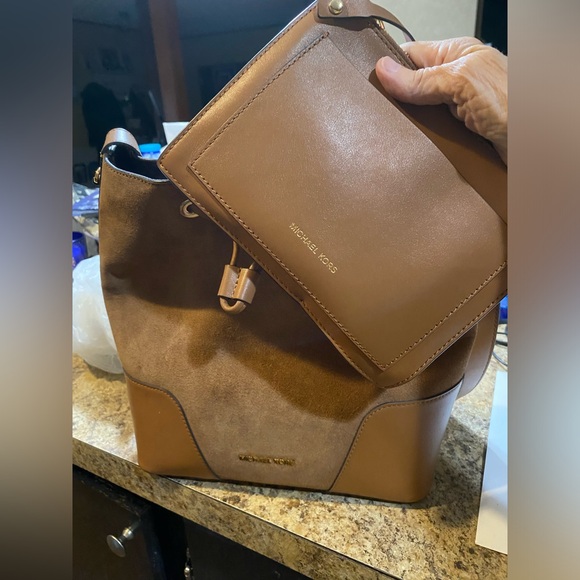 Michael Michael Kors Cary MD Suede Bucket Bag - Picture 3 of 7